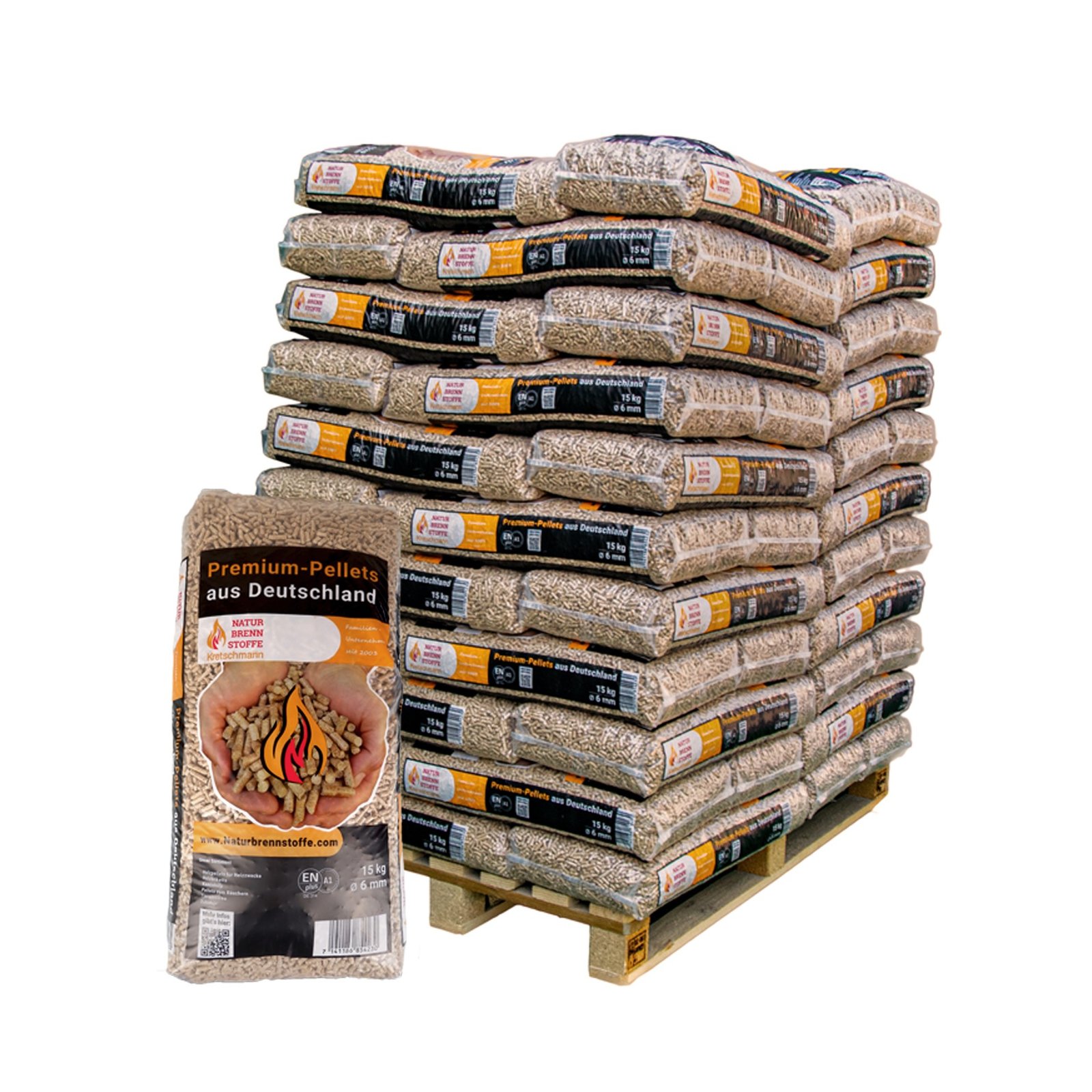 960kg Deutsche Nadelholz-Pellets Naturbrennstoffe